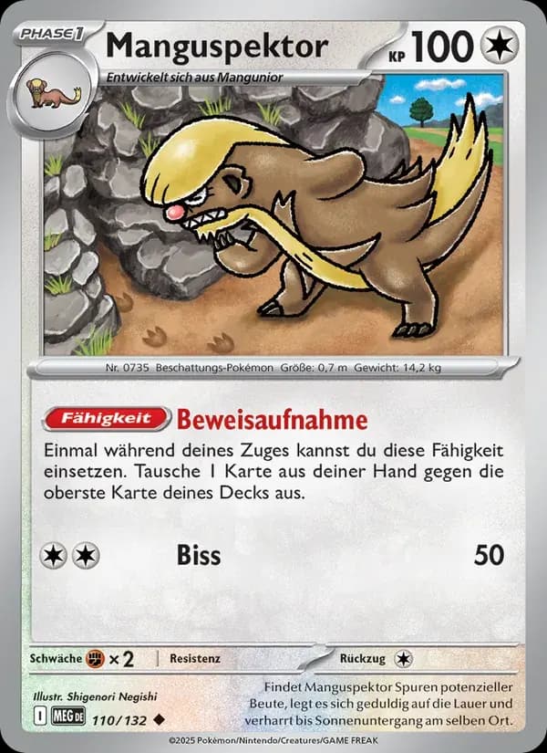 Manguspektor — Mega-Entwicklung 110 German Pokémon card