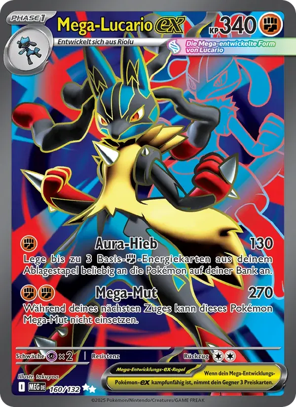 Mega-Lucario-ex — Mega-Entwicklung 160 German Pokémon card
