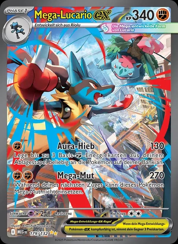 Mega-Lucario-ex — Mega-Entwicklung 179 German Pokémon card