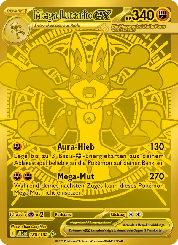 Mega-Lucario-ex — Mega-Entwicklung 188 German Pokémon card