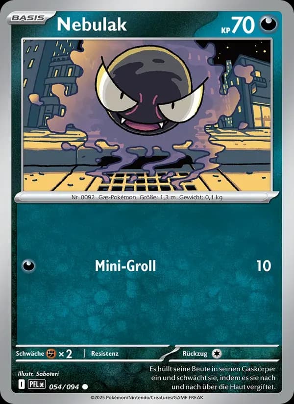 Nebulak — Fatale Flammen 54 German Pokémon card