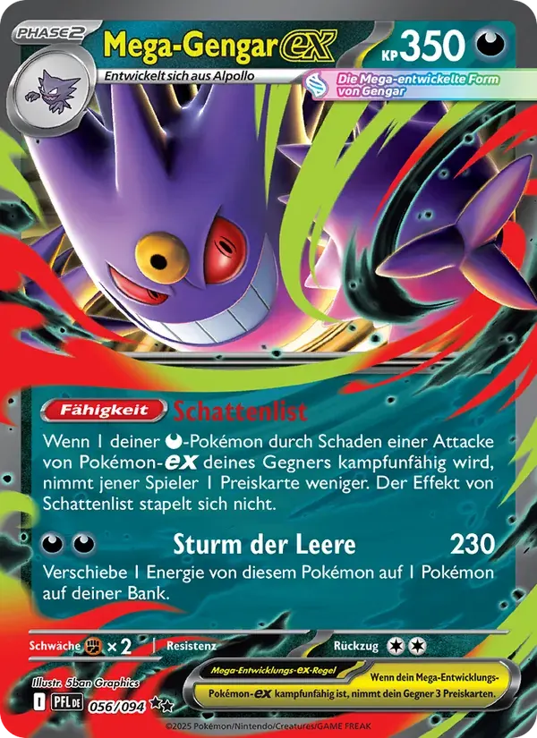 Mega-Gengar-ex — Fatale Flammen 56 German Pokémon card