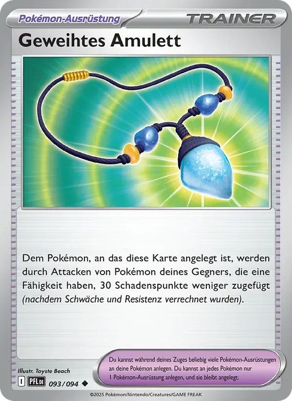 Geweihtes Amulett — Fatale Flammen 93 German Pokémon card