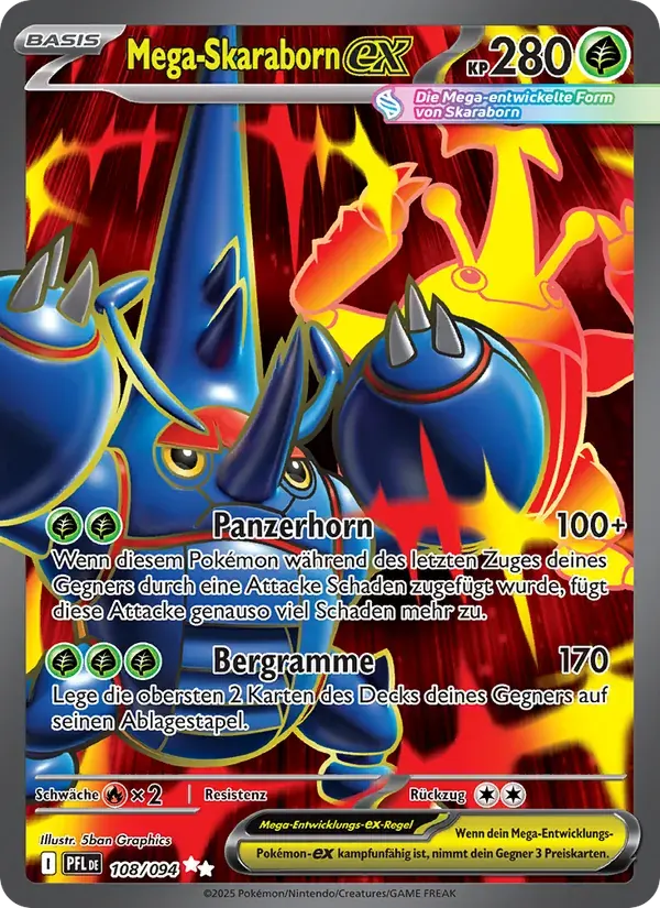 Mega-Skaraborn-ex — Fatale Flammen 108 German Pokémon card