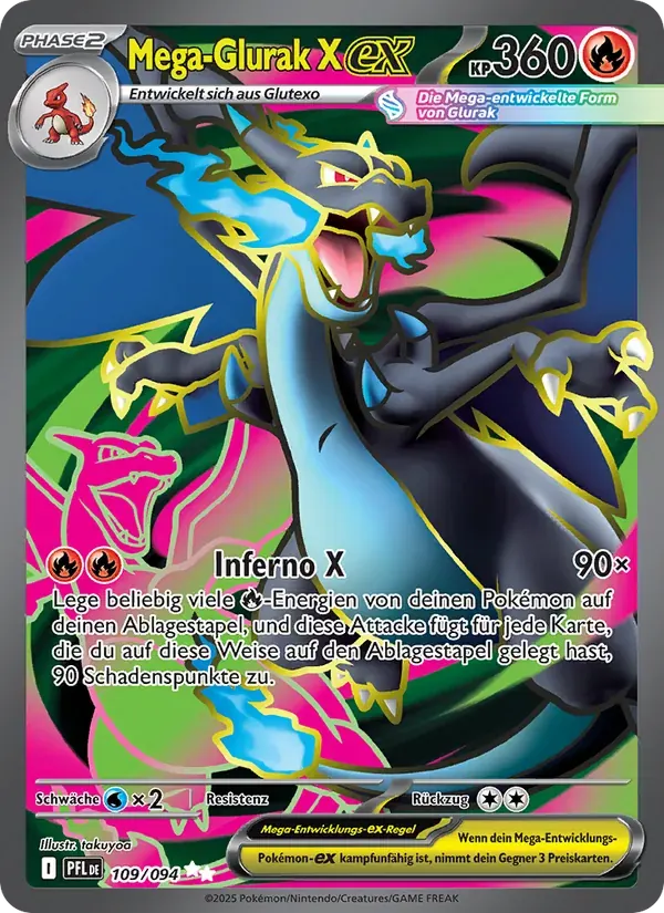 Mega-Glurak X-ex — Fatale Flammen 109 German Pokémon card