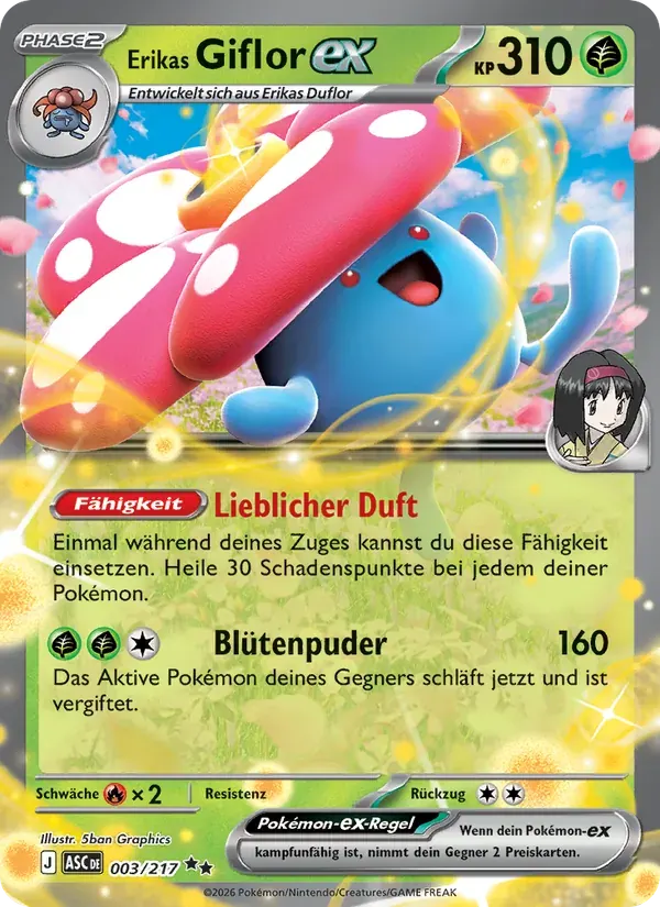 Erikas Giflor-ex — Erhabene Helden 3 German Pokémon card