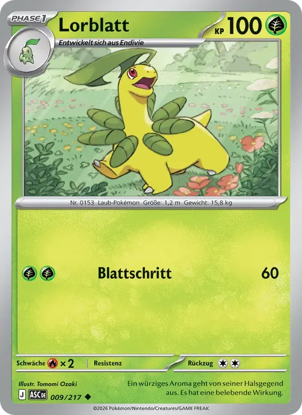 Lorblatt — Erhabene Helden 9 German Pokémon card