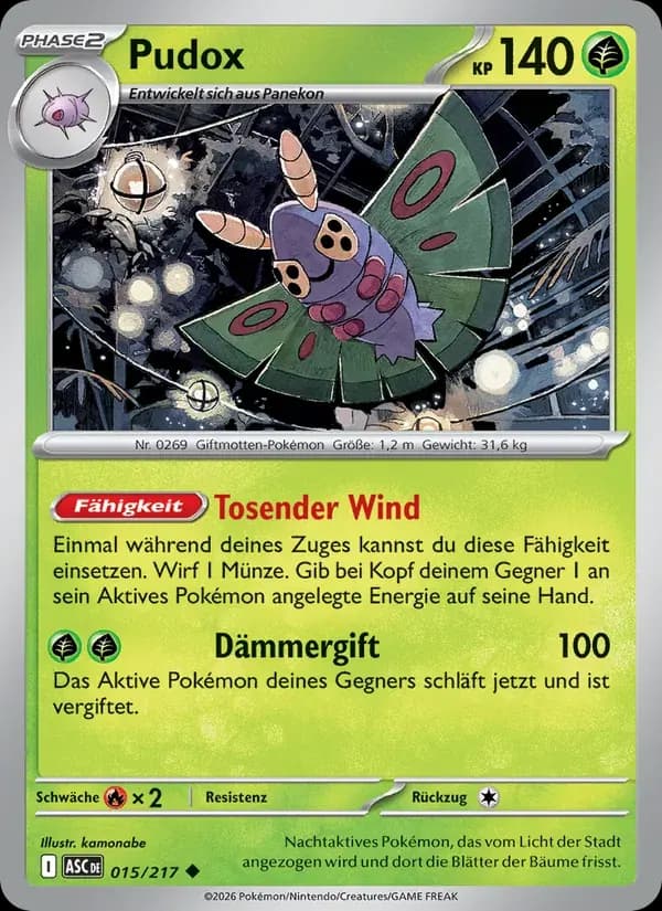 Pudox — Erhabene Helden 15 German Pokémon card