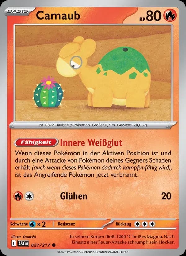 Camaub — Erhabene Helden 27 German Pokémon card