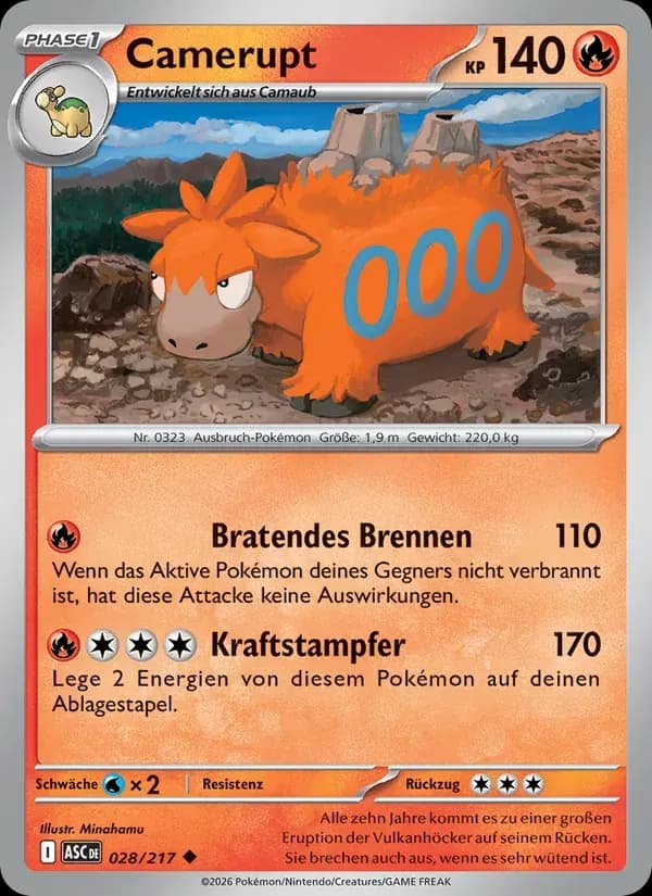 Camerupt — Erhabene Helden 28 German Pokémon card