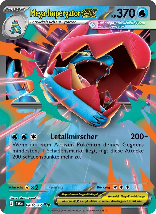 Mega-Impergator-ex — Erhabene Helden 43 German Pokémon card