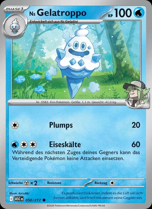 Ns Gelatroppo — Erhabene Helden 50 German Pokémon card