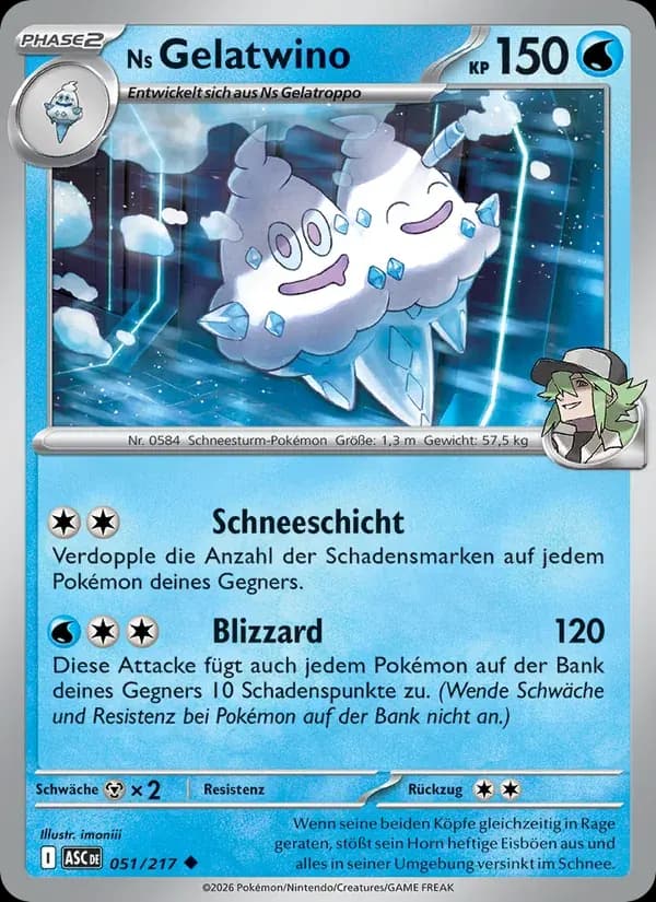 Ns Gelatwino — Erhabene Helden 51 German Pokémon card