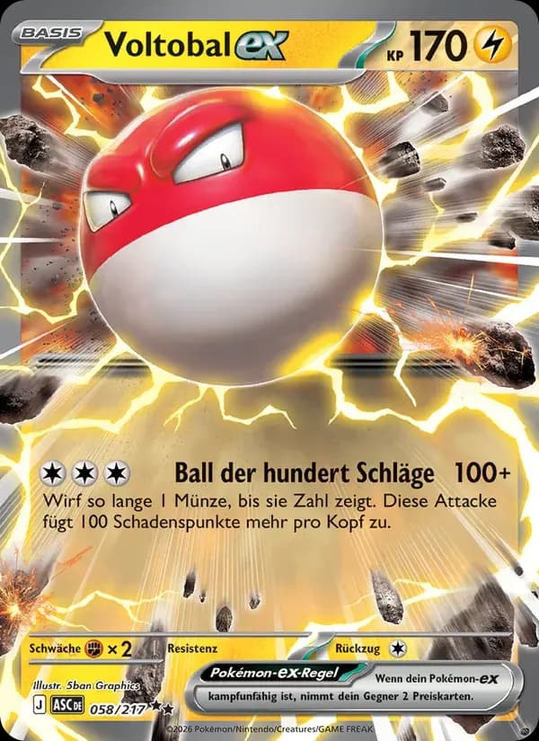 Voltobal-ex — Erhabene Helden 58 German Pokémon card