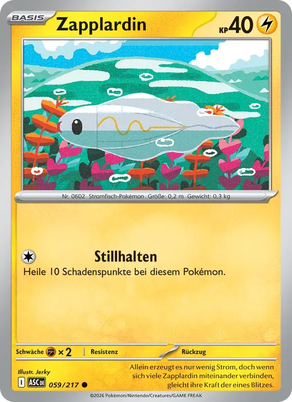 Zapplardin — Erhabene Helden 59 German Pokémon card