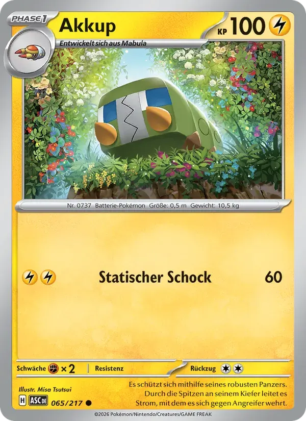 Akkup — Erhabene Helden 65 German Pokémon card