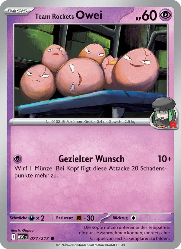 Team Rockets Owei — Erhabene Helden 77 German Pokémon card