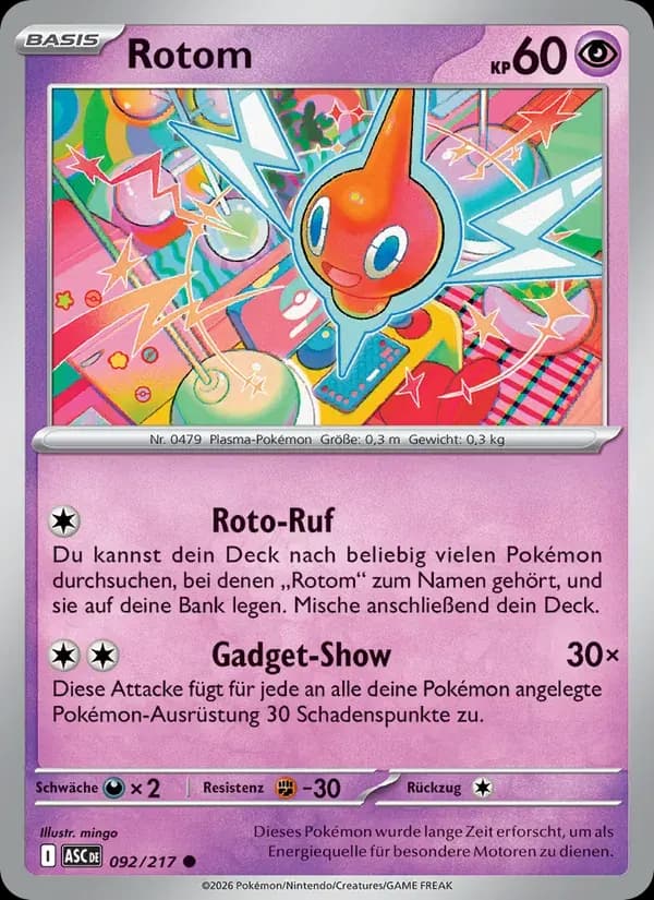 Rotom — Erhabene Helden 92 German Pokémon card