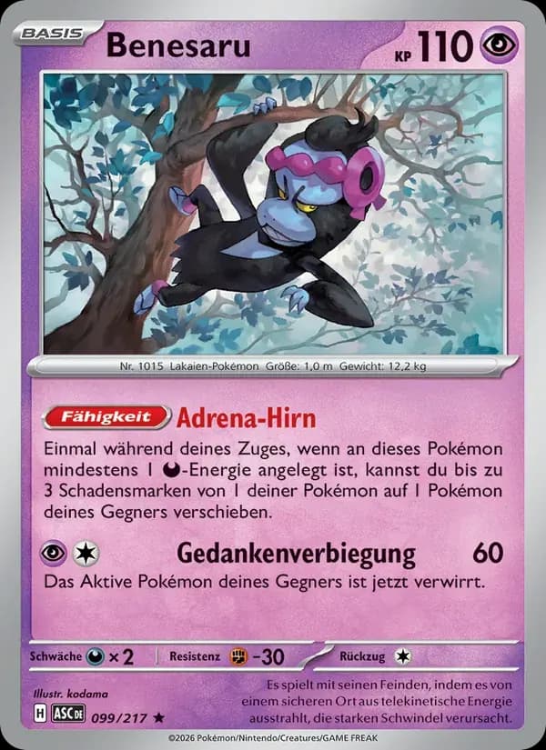 Benesaru — Erhabene Helden 99 German Pokémon card