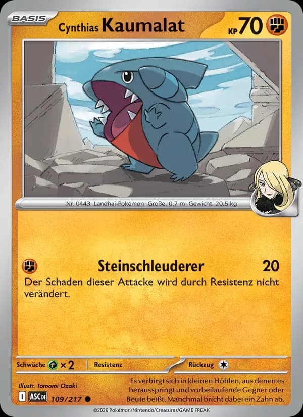 Cynthias Kaumalat — Erhabene Helden 109 German Pokémon card