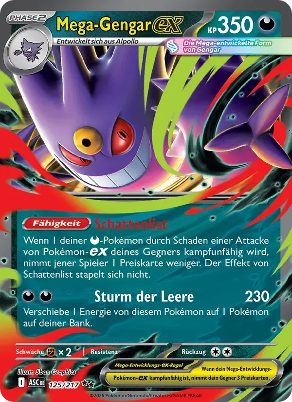 Mega-Gengar-ex — Erhabene Helden 125 German Pokémon card