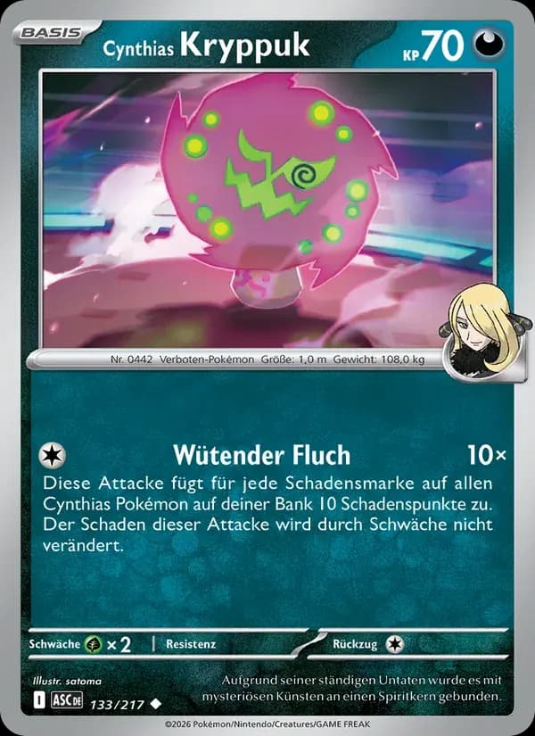 Cynthias Kryppuk — Erhabene Helden 133 German Pokémon card