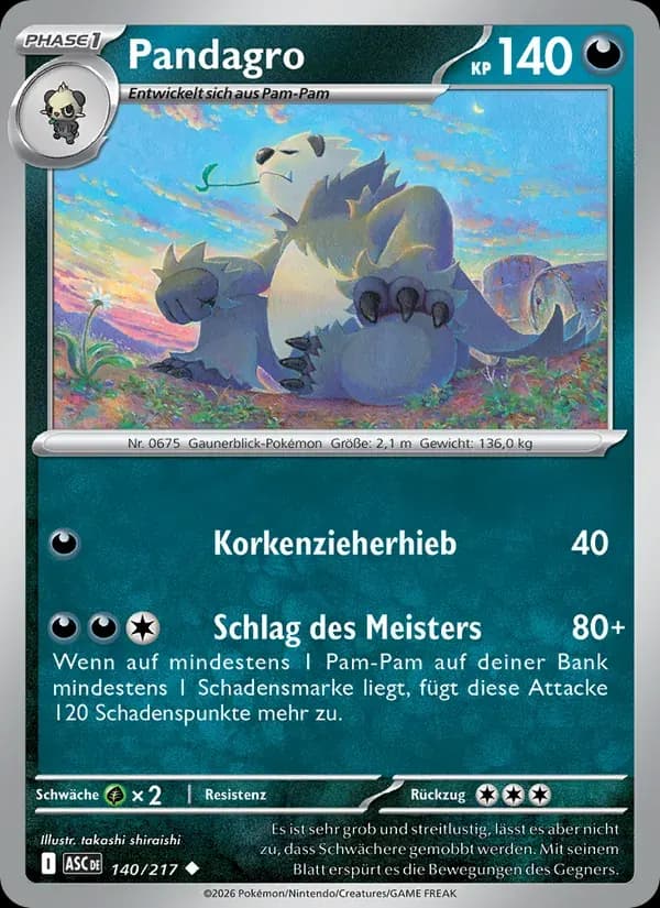 Pandagro — Erhabene Helden 140 German Pokémon card