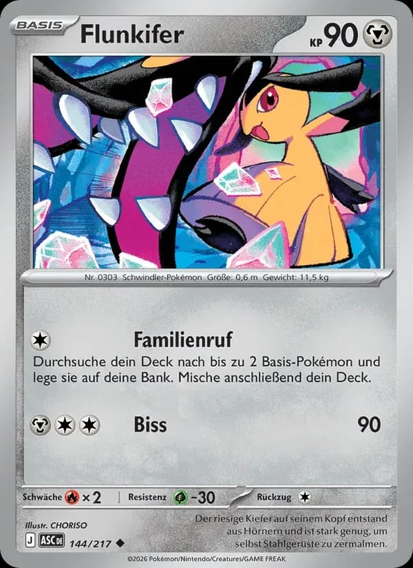 Flunkifer — Erhabene Helden 144 German Pokémon card