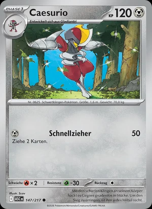 Caesurio — Erhabene Helden 147 German Pokémon card