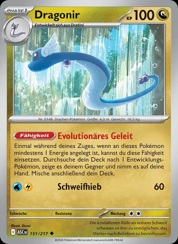 Dragonir — Erhabene Helden 151 German Pokémon card