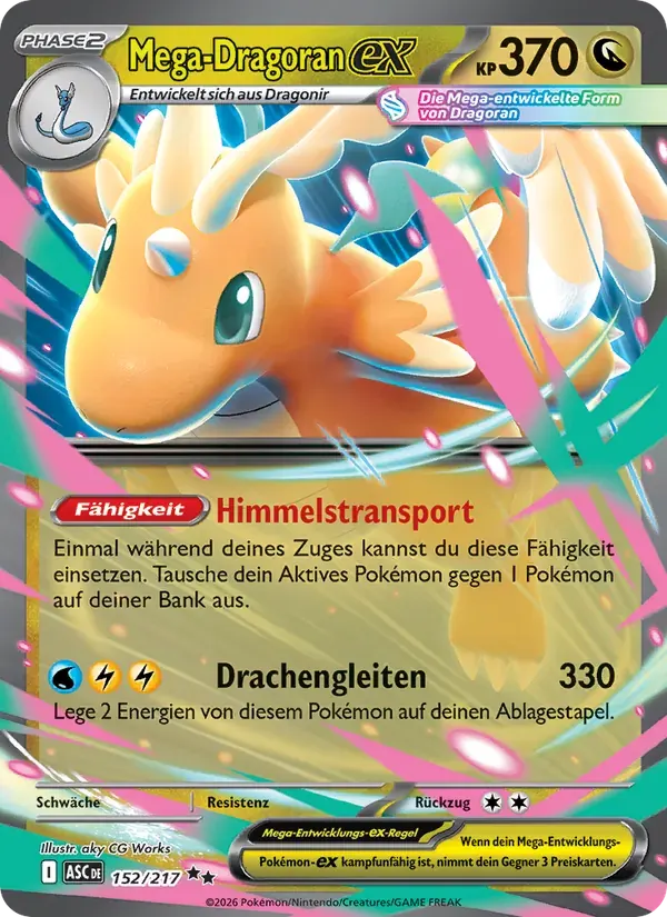 Mega-Dragoran-ex — Erhabene Helden 152 German Pokémon card