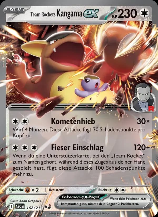 Team Rockets Kangama-ex — Erhabene Helden 162 German Pokémon card