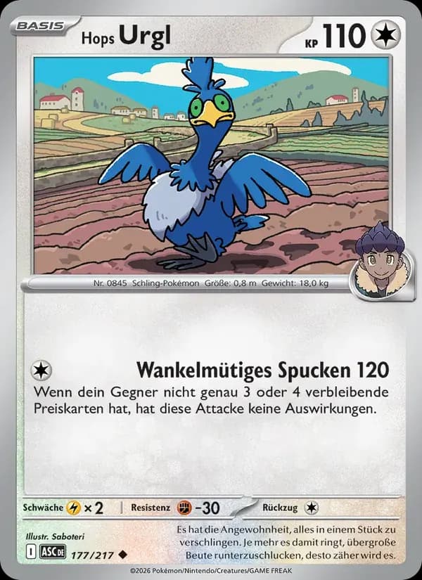 Hops Urgl — Erhabene Helden 177 German Pokémon card
