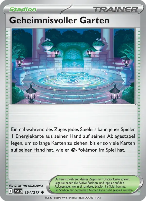 Geheimnisvoller Garten — Erhabene Helden 194 German Pokémon card