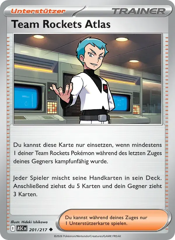 Team Rockets Atlas — Erhabene Helden 201 German Pokémon card