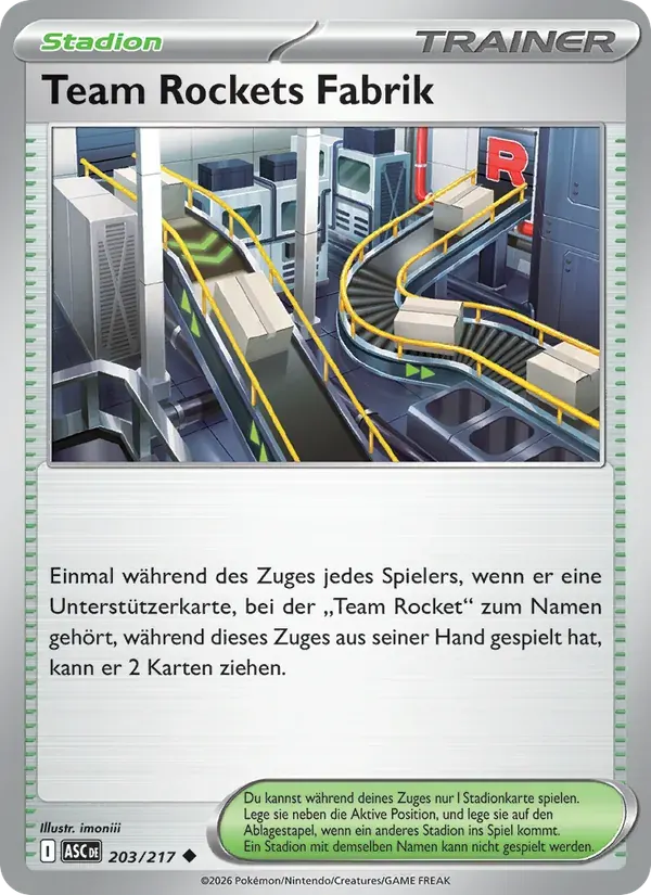 Team Rockets Fabrik — Erhabene Helden 203 German Pokémon card