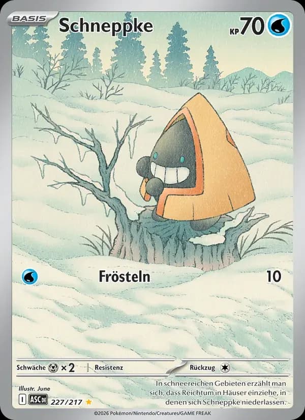 Schneppke — Erhabene Helden 227 German Pokémon card