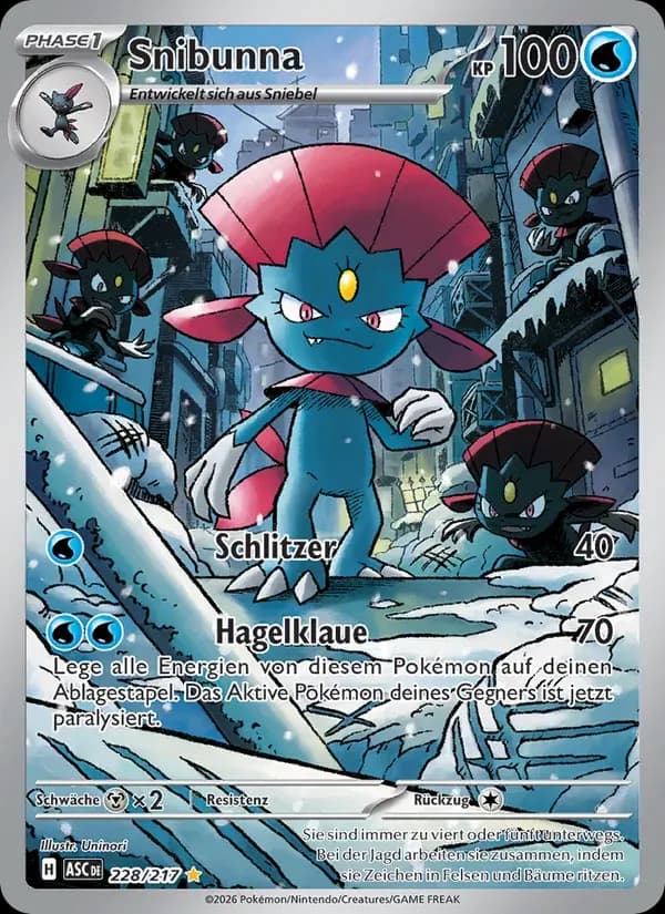 Snibunna — Erhabene Helden 228 German Pokémon card