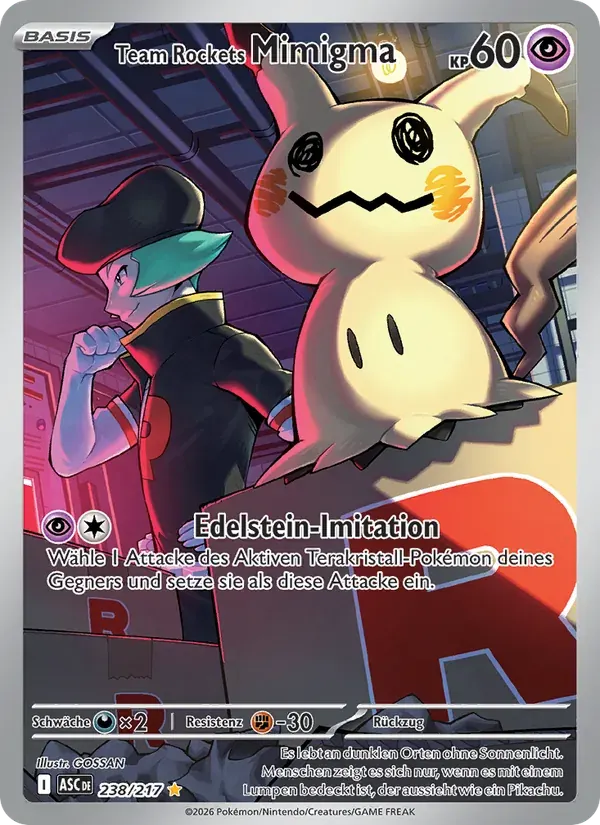 Team Rockets Mimigma — Erhabene Helden 238 German Pokémon card