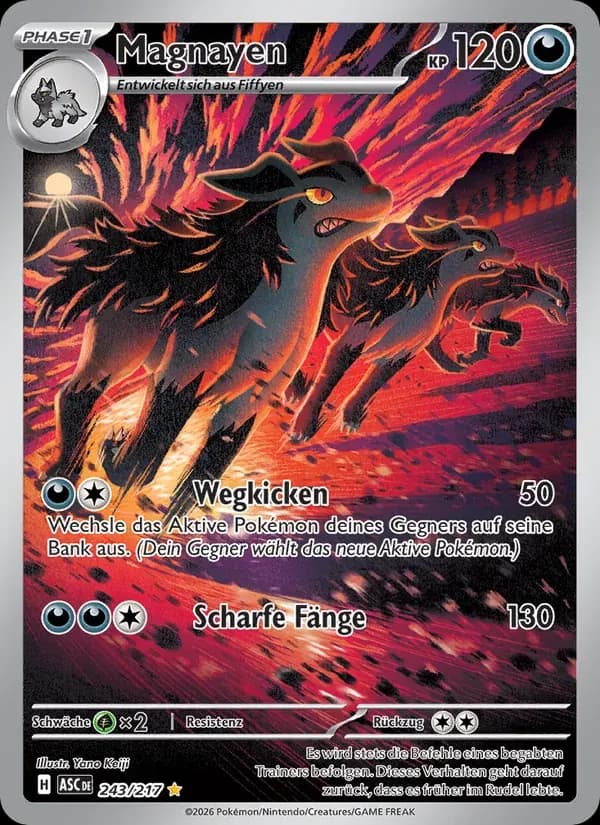 Magnayen — Erhabene Helden 243 German Pokémon card