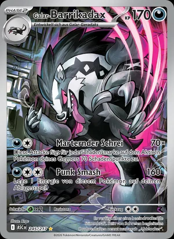 Galar-Barrikadax — Erhabene Helden 245 German Pokémon card