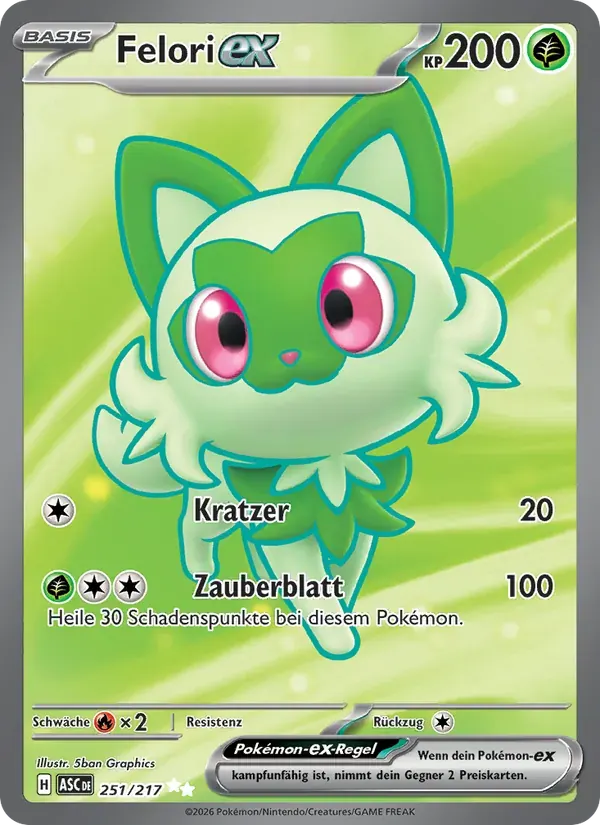 Felori-ex — Erhabene Helden 251 German Pokémon card