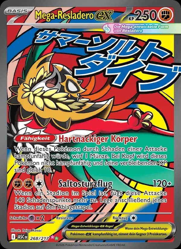Mega-Resladero-ex — Erhabene Helden 268 German Pokémon card