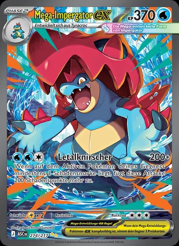 Mega-Impergator-ex — Erhabene Helden 274 German Pokémon card