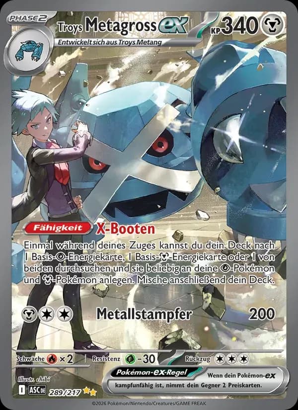 Troys Metagross-ex — Erhabene Helden 289 German Pokémon card