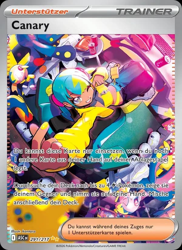 Canary — Erhabene Helden 291 German Pokémon card