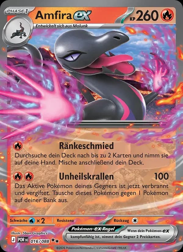 Amfira-ex — Optimale Ordnung 16 German Pokémon card