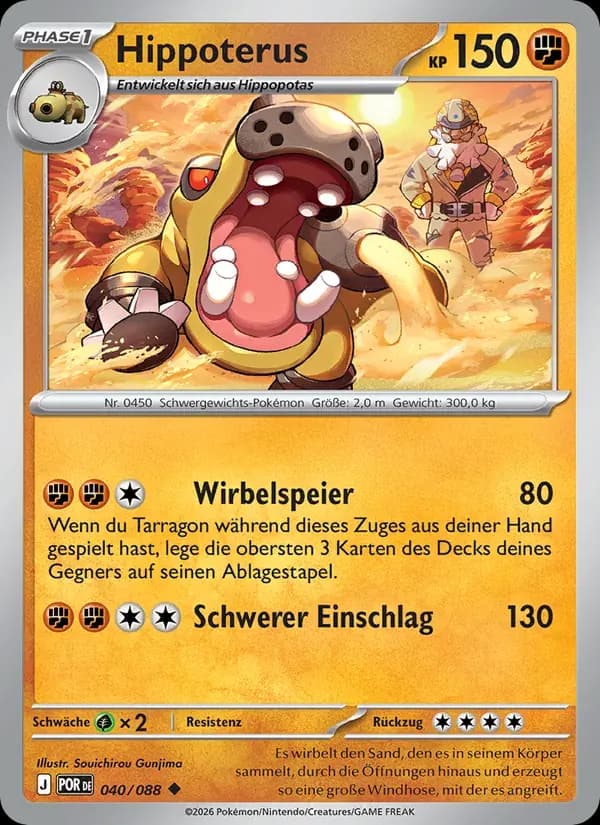 Hippoterus — Optimale Ordnung 40 German Pokémon card