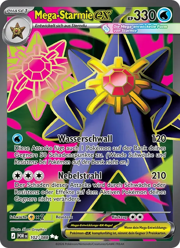 Mega-Starmie-ex — Optimale Ordnung 102 German Pokémon card