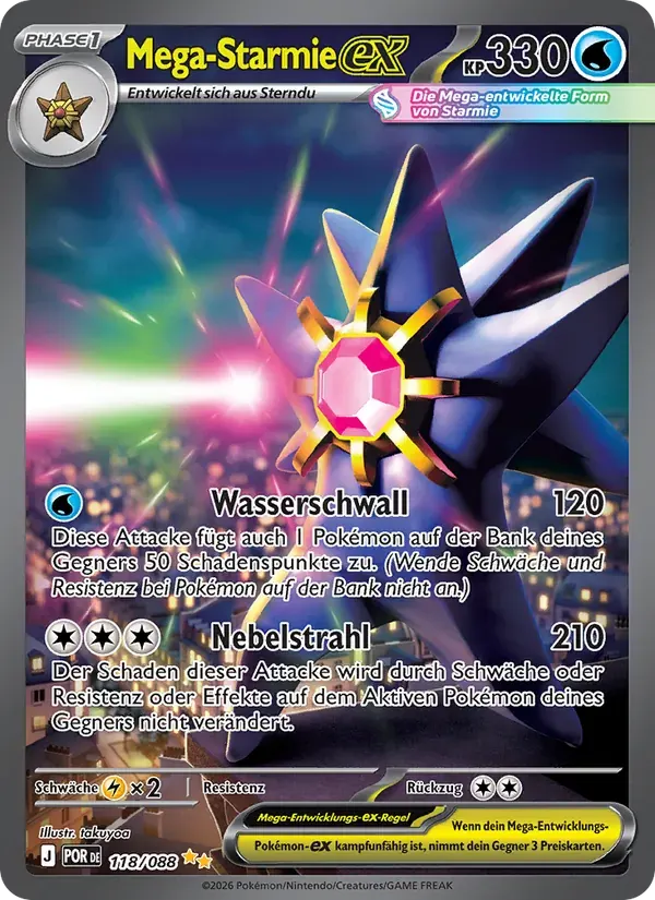 Mega-Starmie-ex — Optimale Ordnung 118 German Pokémon card